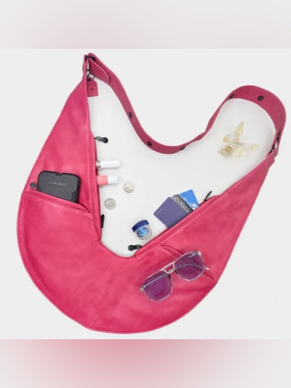 NWT Sash Star Pink Lambskin Leather RFID Crossbody Bag w/ Packaging